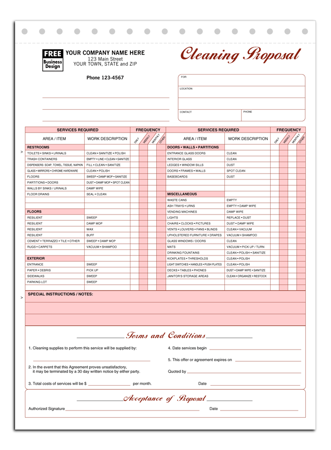 Cleaning Forms